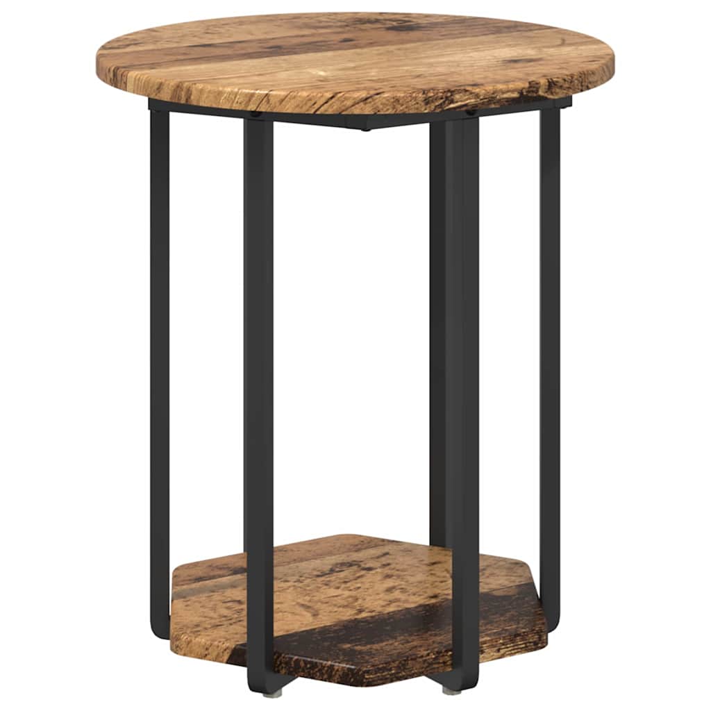 Ensemble de tables d'appoint 2 pcs Bois ancien et noir - XIOS