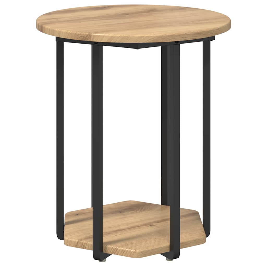 Ensemble de tables d'appoint 2 pcs Chêne artisanal et noir - XIOS