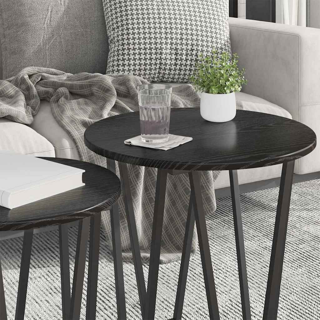 Ensemble de tables d'appoint 2 pcs Chêne noir 50 x 50 x 50.5 cm - XIOS