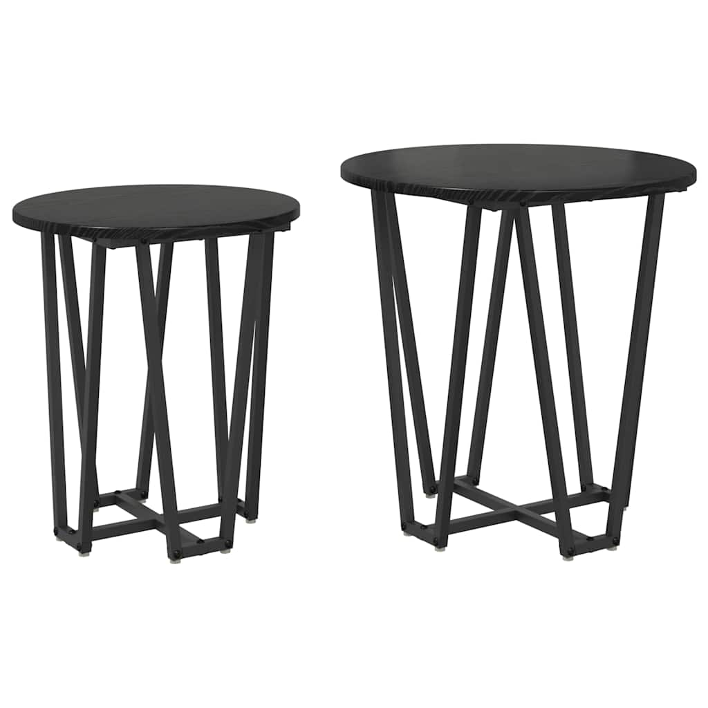 Ensemble de tables d'appoint 2 pcs Chêne noir 50 x 50 x 50.5 cm - XIOS