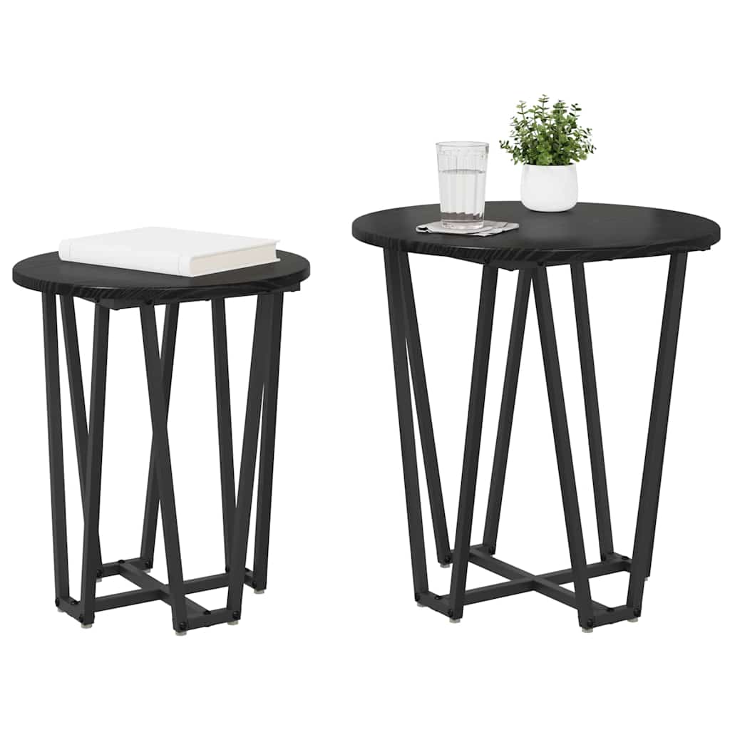 Ensemble de tables d'appoint 2 pcs Chêne noir 50 x 50 x 50.5 cm - XIOS