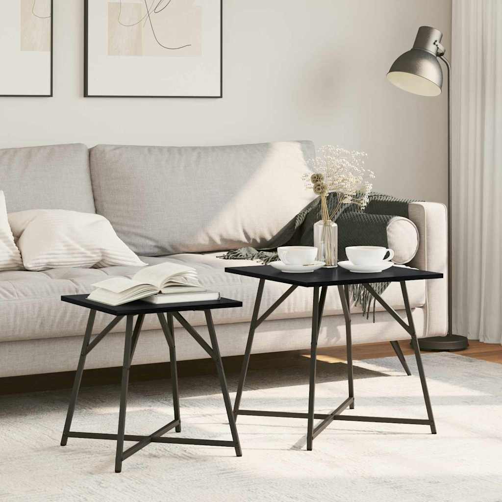 Ensemble de tables d'appoint 2 pcs Chêne noir 50 x 50 x 50 cm - XIOS