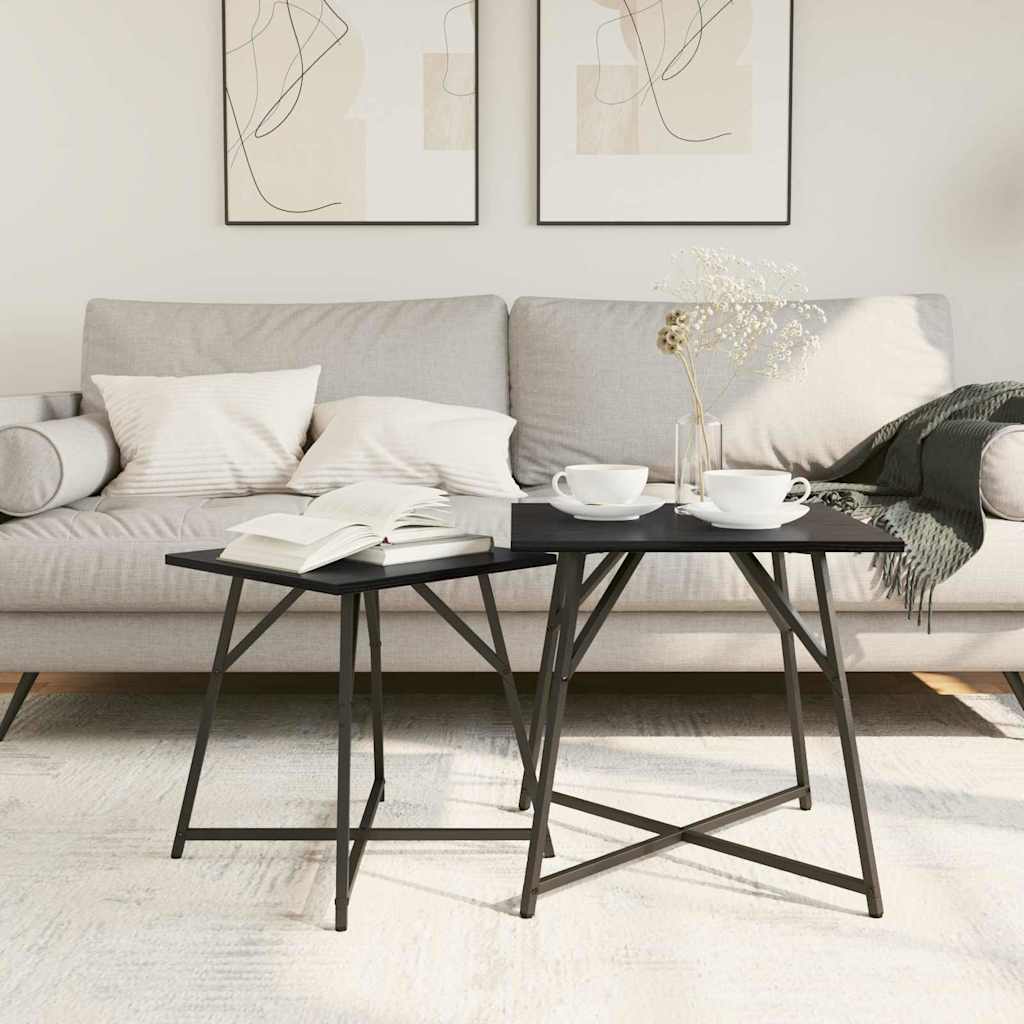 Ensemble de tables d'appoint 2 pcs Chêne noir 50 x 50 x 50 cm - XIOS