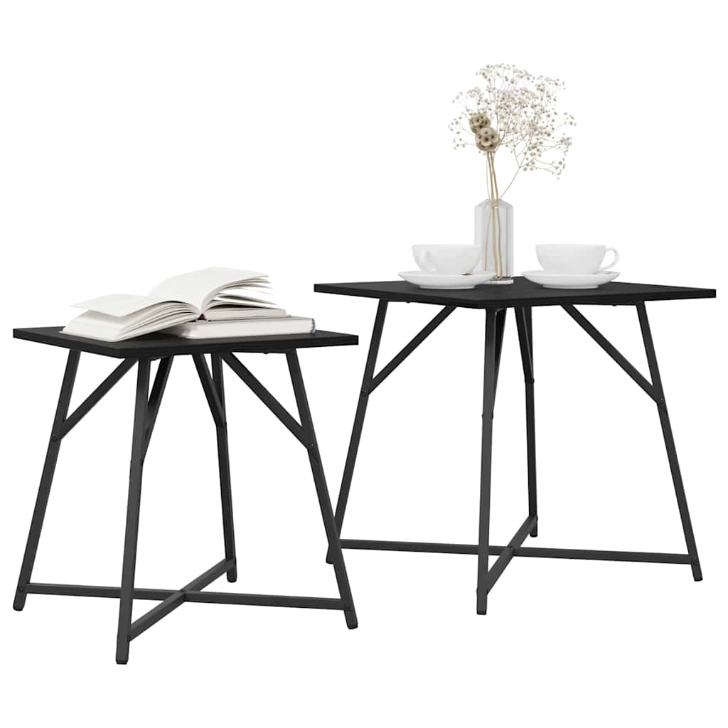 Ensemble de tables d'appoint 2 pcs Chêne noir 50 x 50 x 50 cm - XIOS