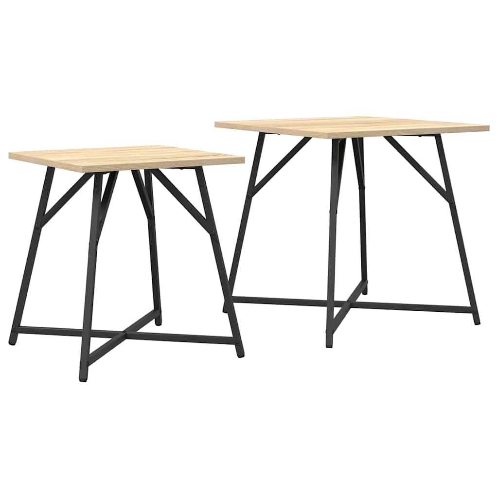 Ensemble de tables d'appoint 2 pcs Chêne Sonoma et noir - XIOS