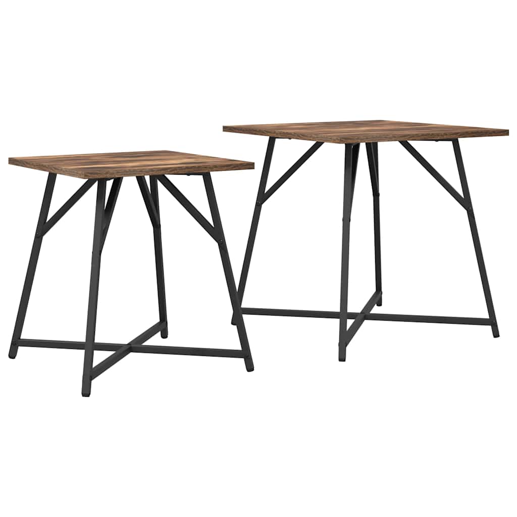 Ensemble de tables d'appoint 2 pcs Chêne fumé et noir - XIOS