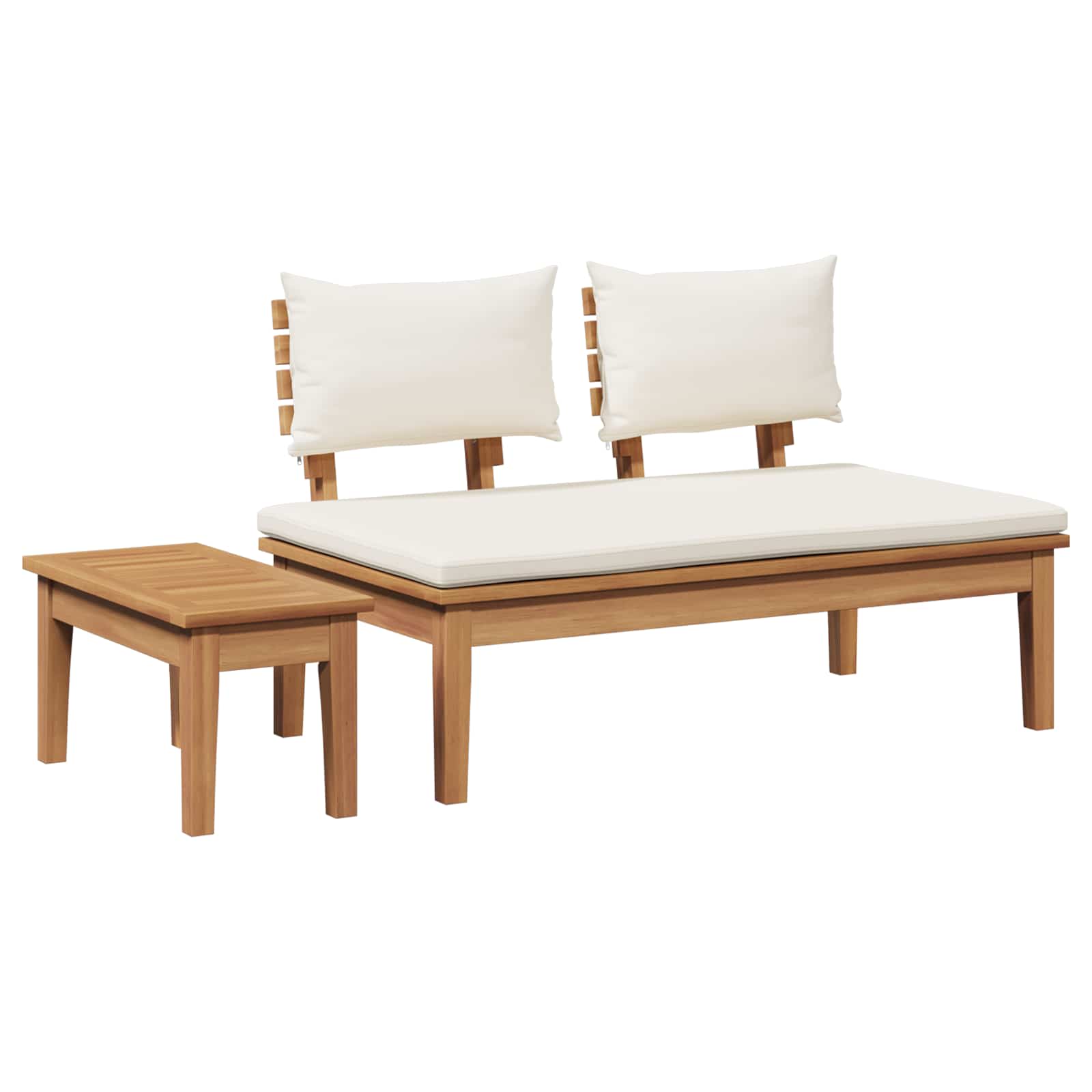 Ensemble banc et table de jardin 2 pcs Crème et marron - XIOS