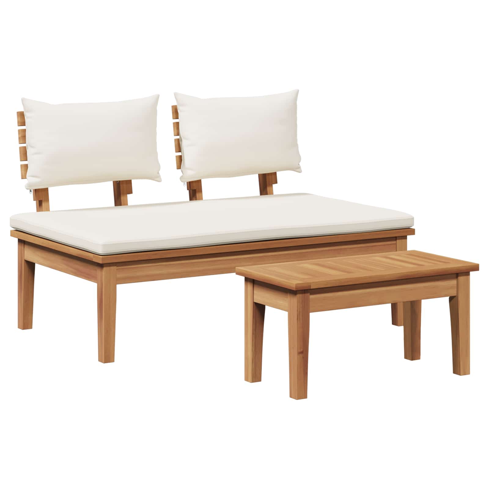 Ensemble banc et table de jardin 2 pcs Crème et marron - XIOS