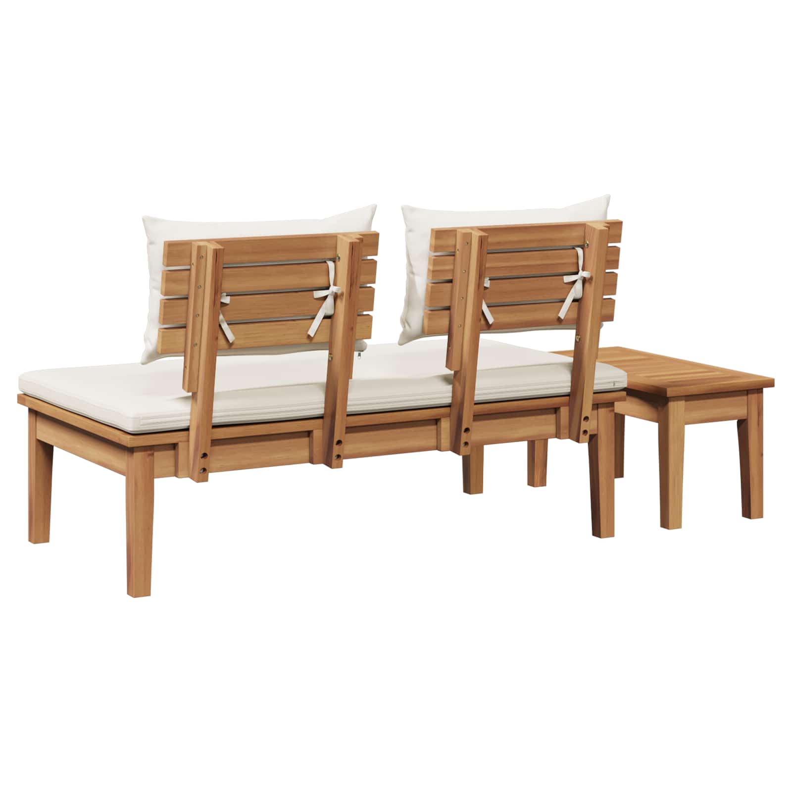 Ensemble banc et table de jardin 2 pcs Crème et marron - XIOS