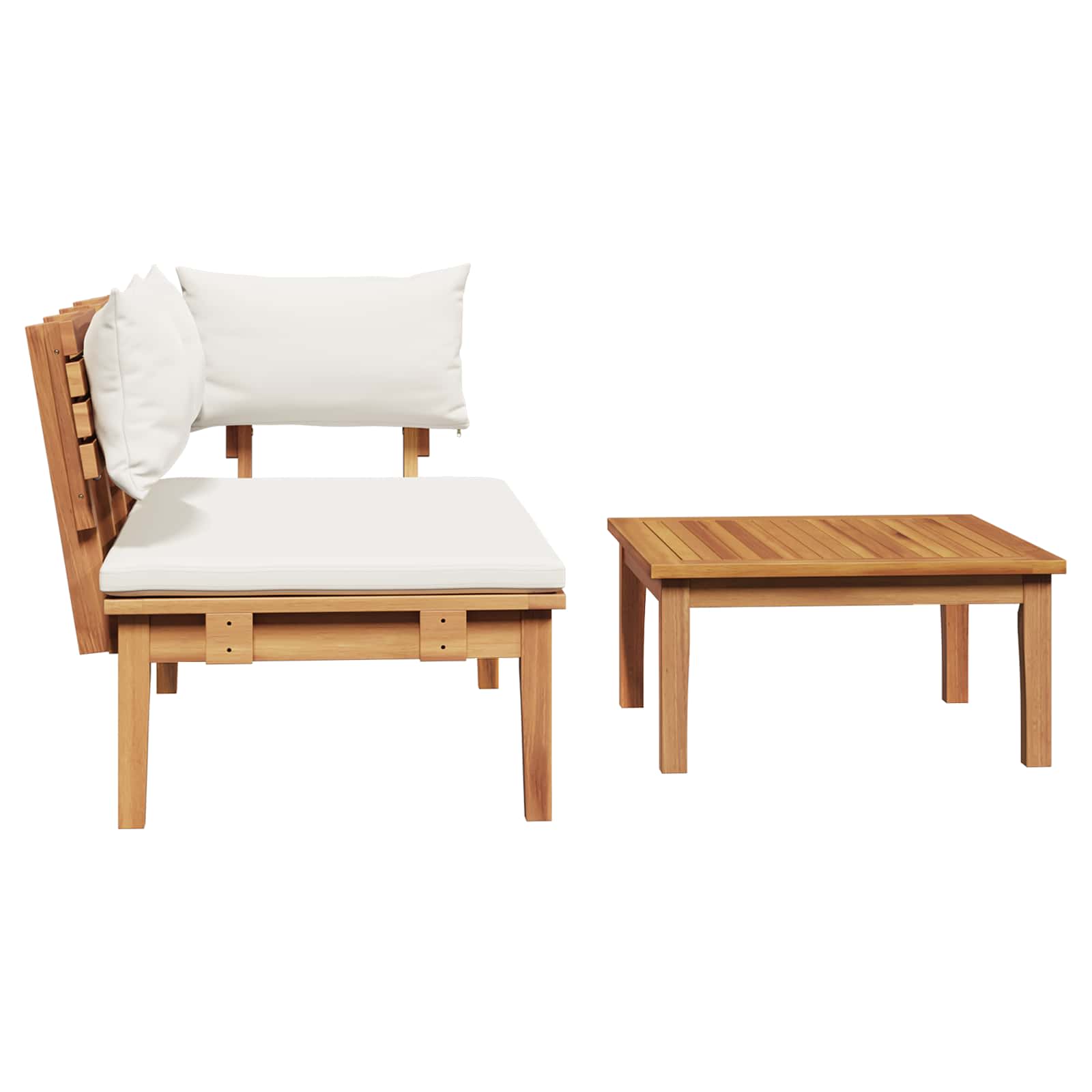 Ensemble banc et table de jardin 2 pcs Crème et marron - XIOS