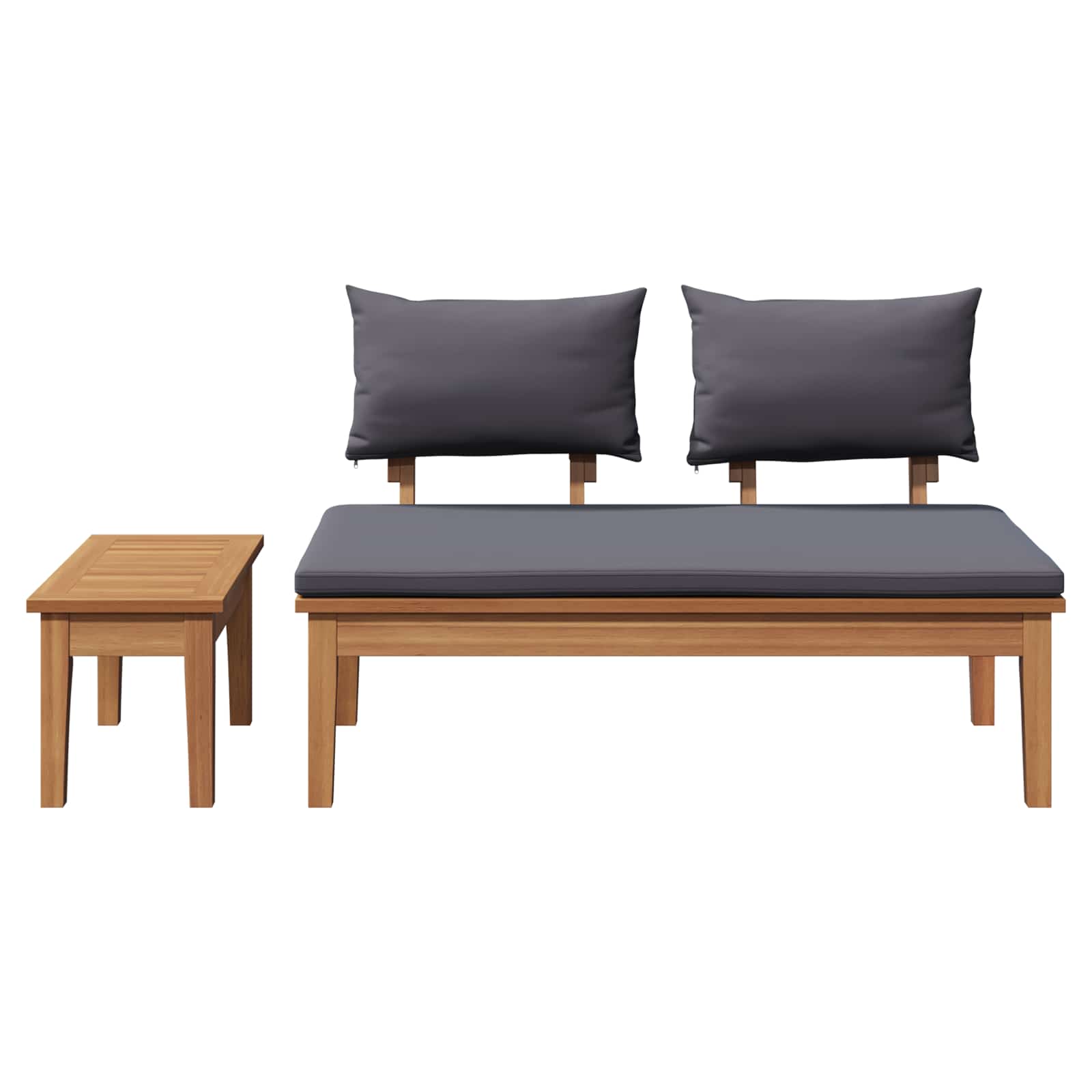 Ensemble banc et table de jardin 2 pcs Gris et marron - XIOS