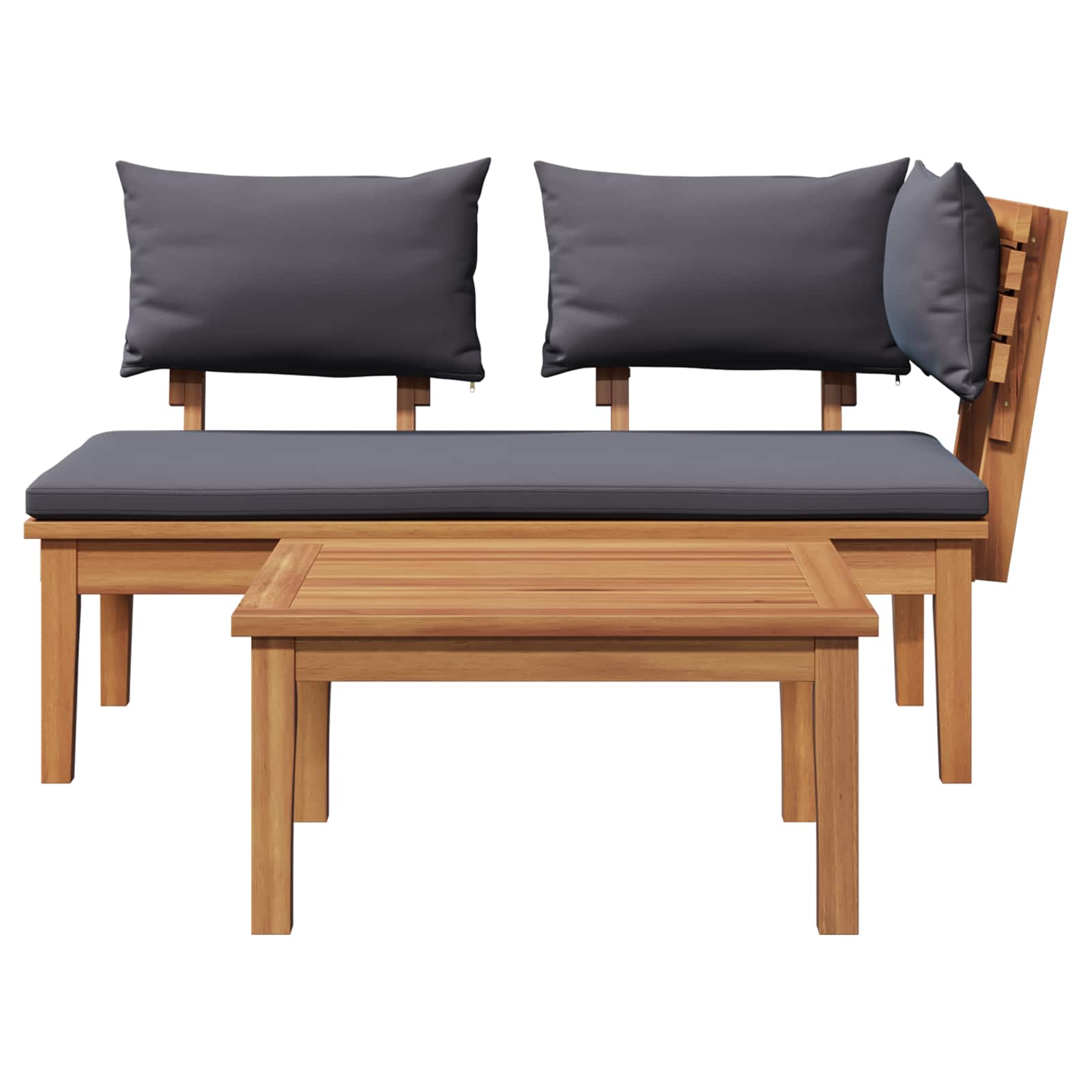 Ensemble banc et table de jardin 2 pcs Gris et marron - XIOS