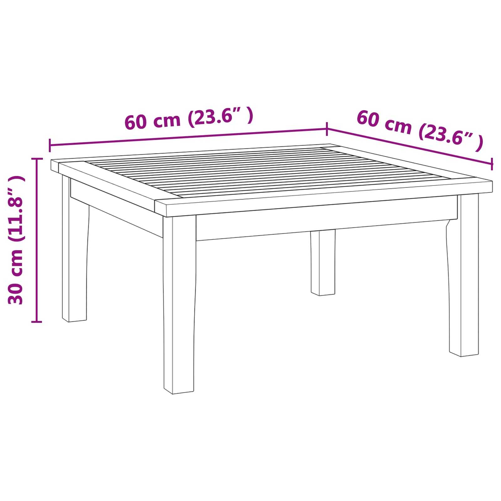 Table de Jardin Marron Bois de teck massif - XIOS