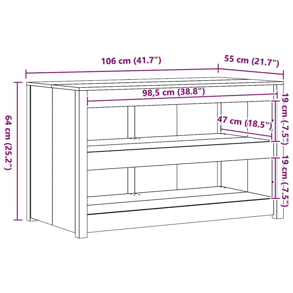 Armoire de cuisine MEPPEL Blanc 106 x 55 x 64 cm Pin massif - XIOS