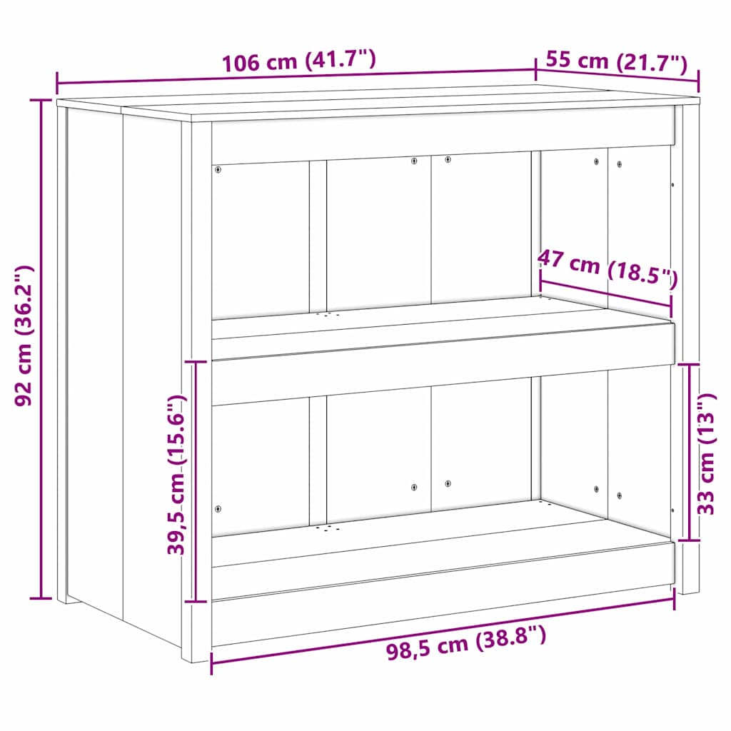 Armoire de cuisine MEPPEL Blanc 106 x 55 x 92 cm Pin massif - XIOS