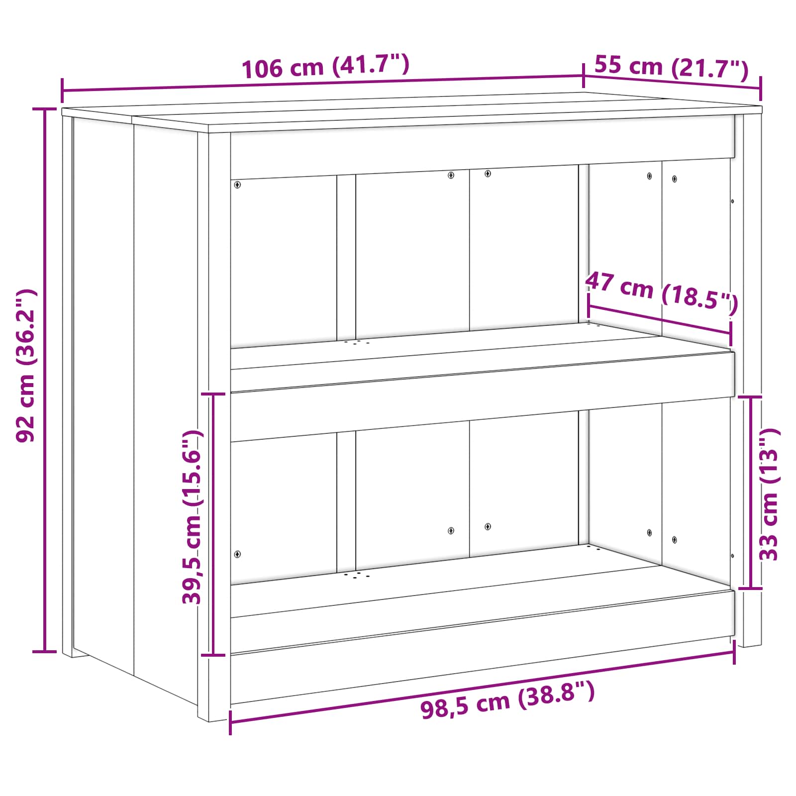 Armoire de cuisine MEPPEL Chêne brun 106 x 55 x 92 cm