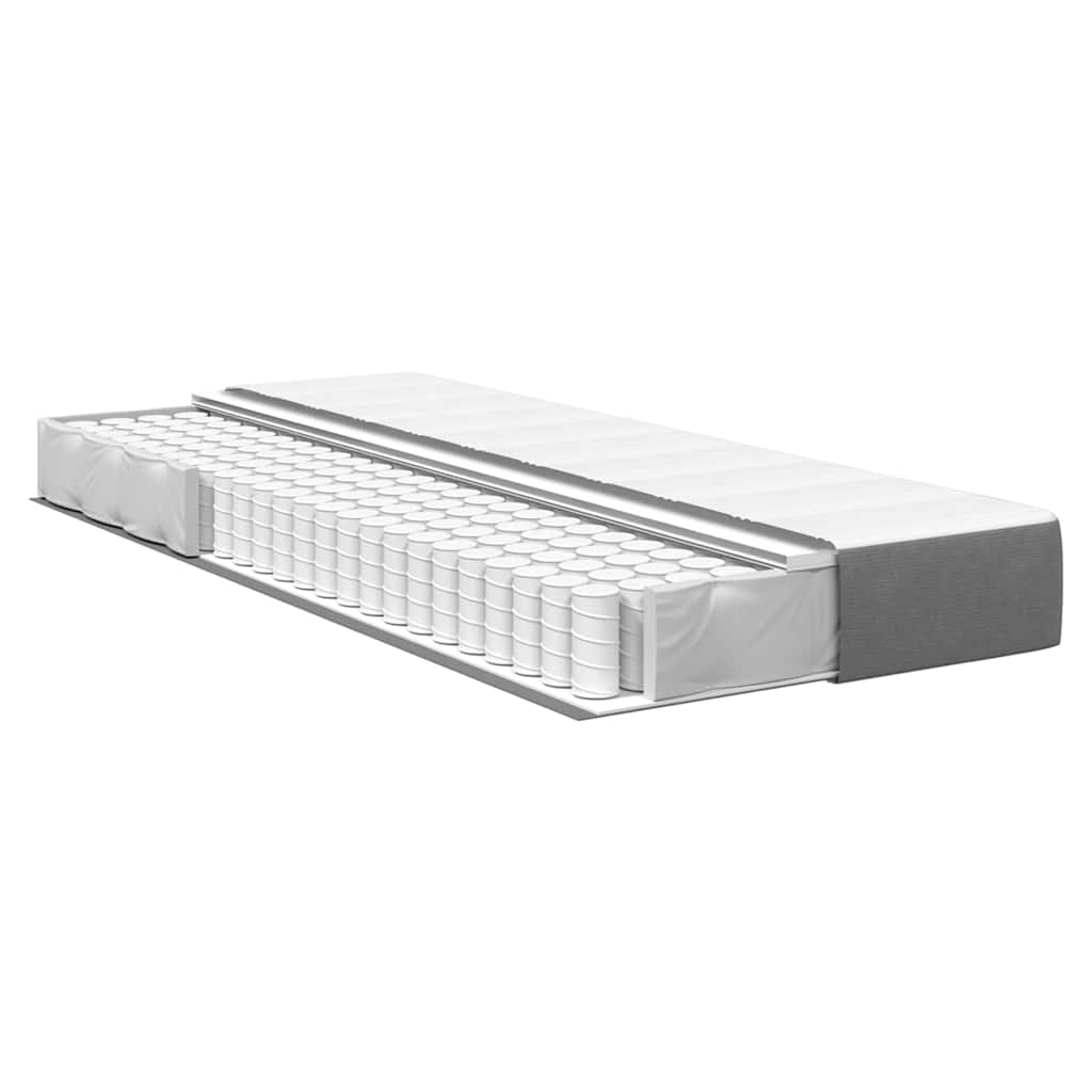 Matelas de Lit avec matelas Gris clair 90 x 200 cm tissu - XIOS