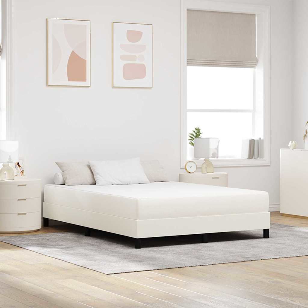 Matelas de Lit avec matelas Crème 160 x 200 cm tissu - XIOS
