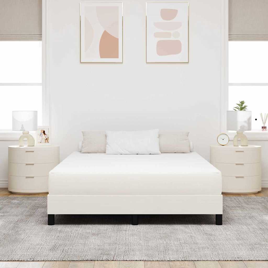 Matelas de Lit avec matelas Crème 160 x 200 cm tissu - XIOS