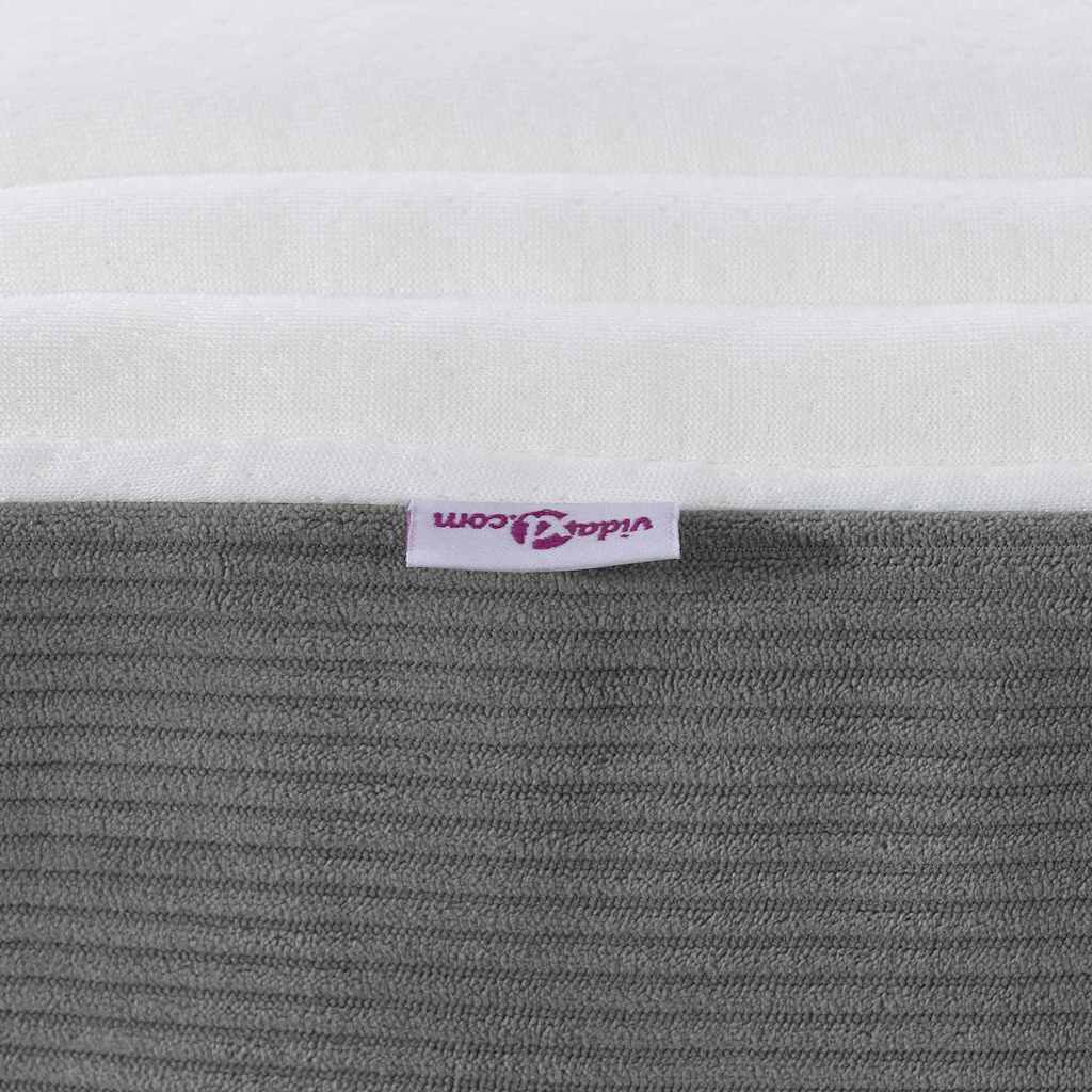 Matelas de Lit avec matelas Gris clair 180 x 200 cm tissu - XIOS