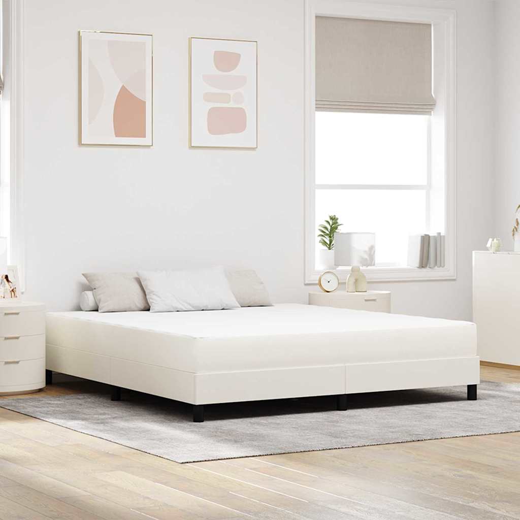 Matelas de Lit avec matelas Crème 180 x 200 cm tissu - XIOS
