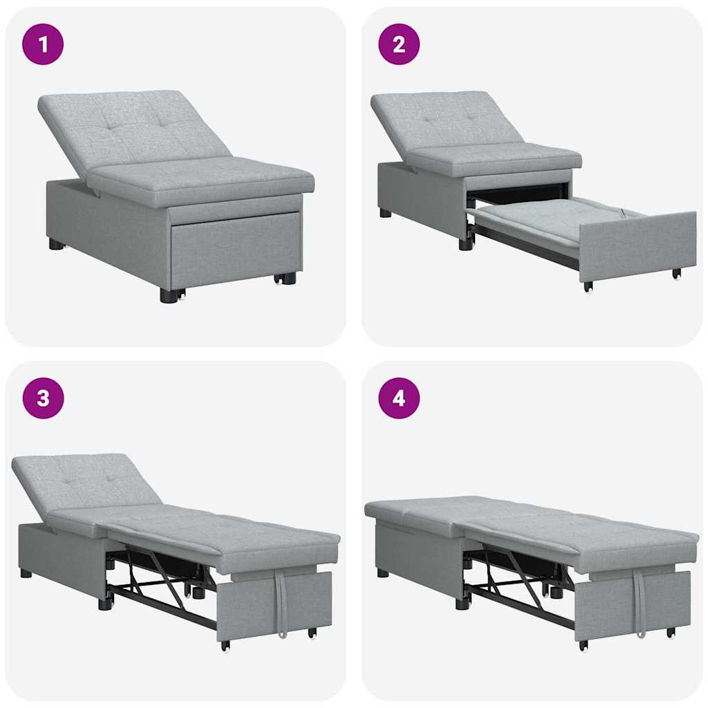 Canapé-Lit Gris clair 194 x 67 x 37 cm tissu - XIOS