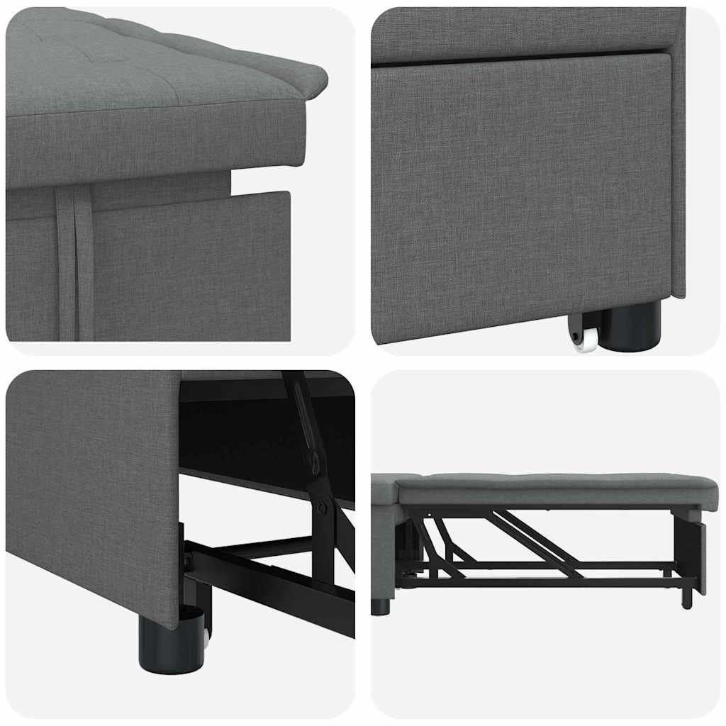 Canapé-lit escamotable Gris foncé 194 x 50 x 82 cm tissu