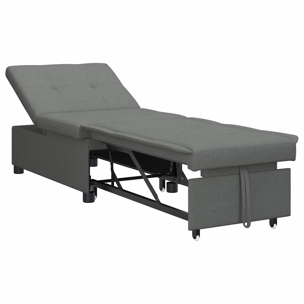 Canapé-lit escamotable Gris foncé 194 x 50 x 82 cm tissu