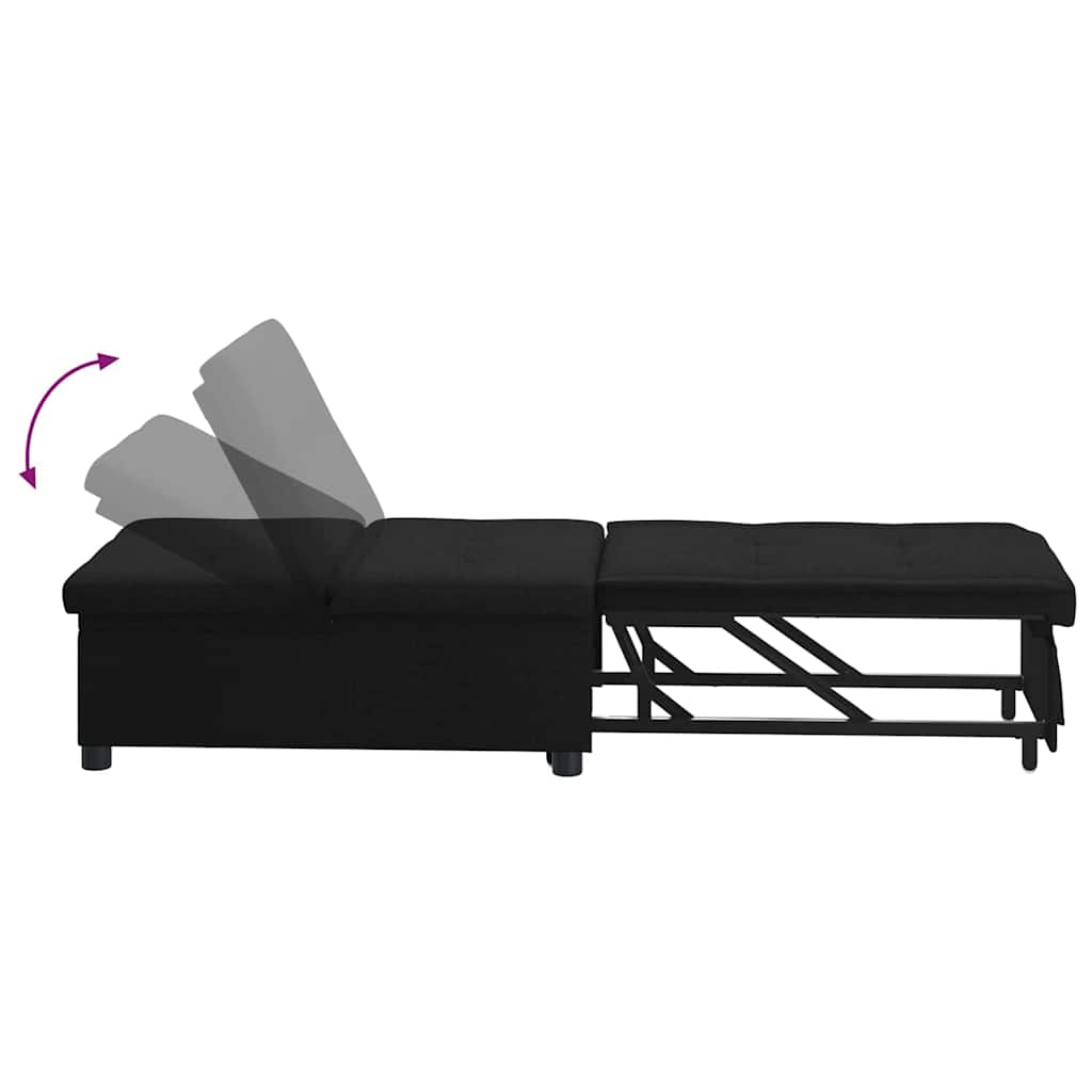 Canapé-lit escamotable Noir 194 x 50 x 82 cm tissu
