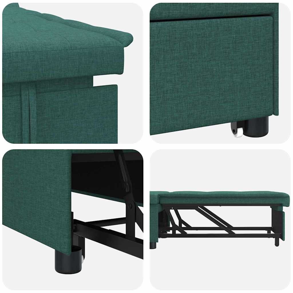 Canapé-lit escamotable Vert foncé 194 x 50 x 82 cm tissu