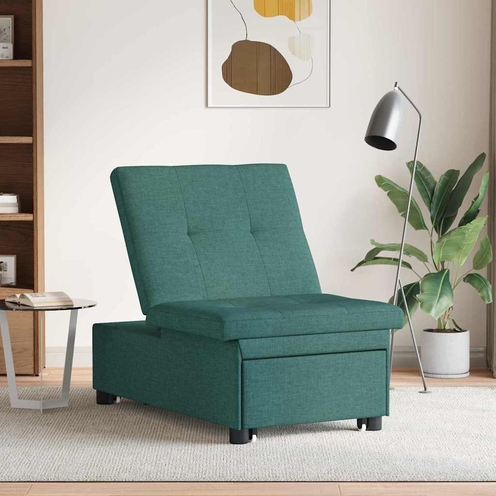Canapé-lit escamotable Vert foncé 194 x 50 x 82 cm tissu