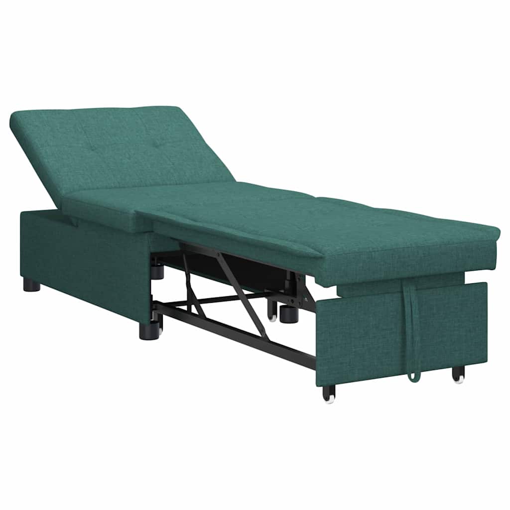 Canapé-lit escamotable Vert foncé 194 x 50 x 82 cm tissu