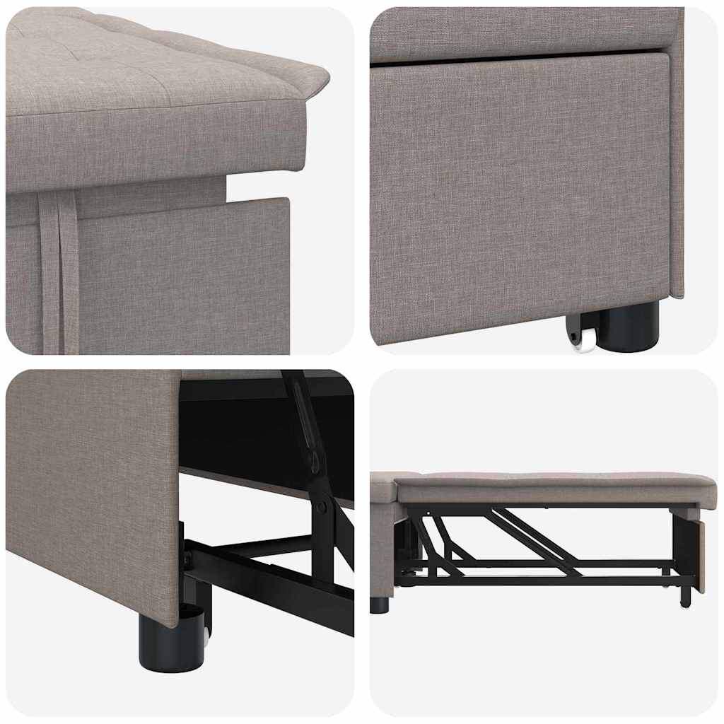 Canapé-lit escamotable Taupe 194 x 50 x 82 cm tissu
