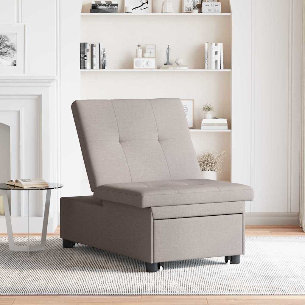 Canapé-lit escamotable Taupe 194 x 50 x 82 cm tissu