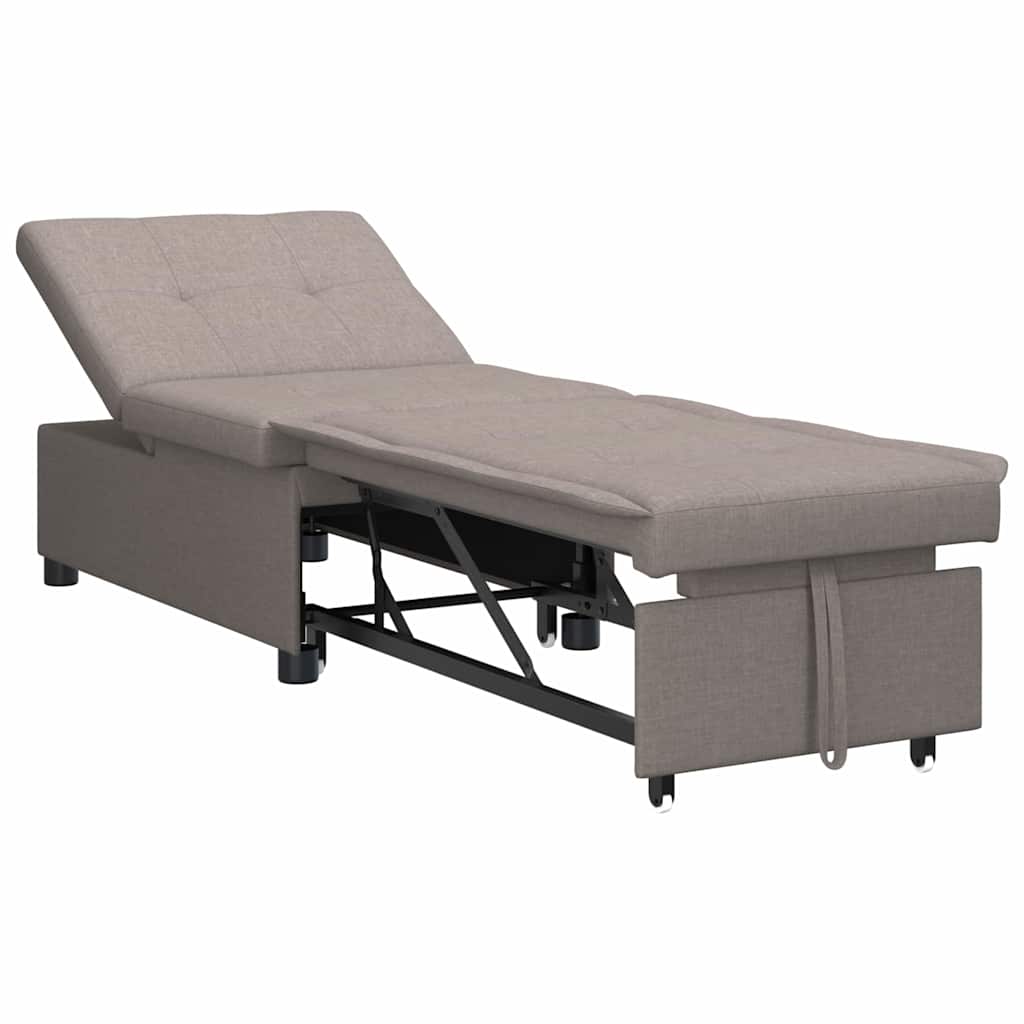 Canapé-lit escamotable Taupe 194 x 50 x 82 cm tissu