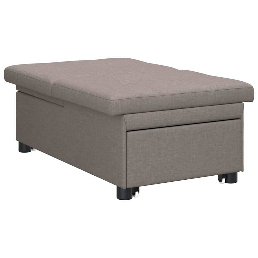 Canapé-lit escamotable Taupe 194 x 50 x 82 cm tissu