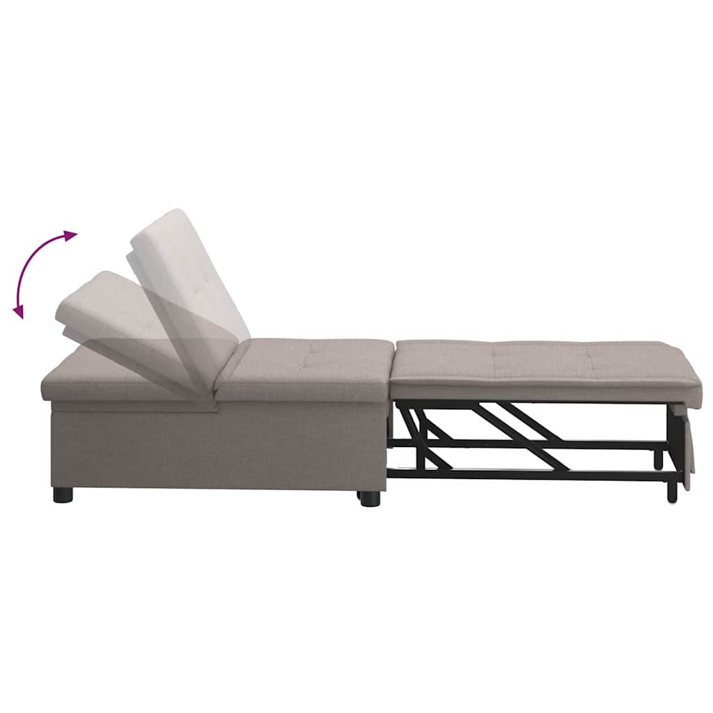 Canapé-lit escamotable Taupe 194 x 50 x 82 cm tissu