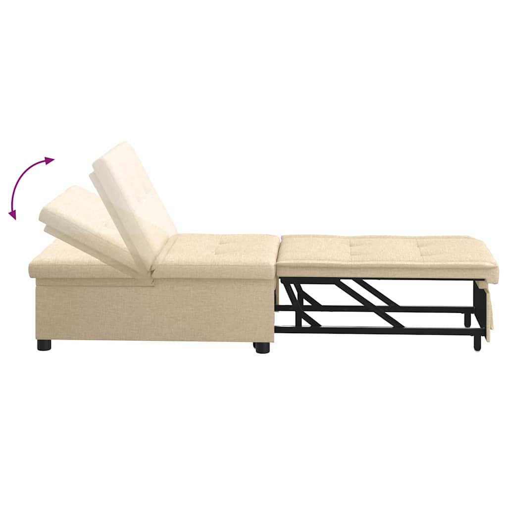 Canapé-lit escamotable Crème 194 x 50 x 82 cm tissu