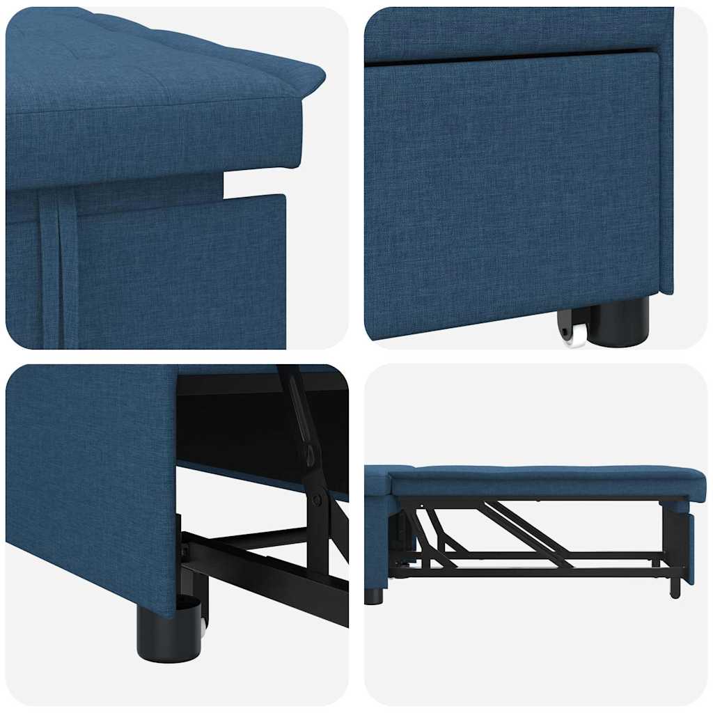 Canapé-lit escamotable Bleu 194 x 50 x 82 cm tissu