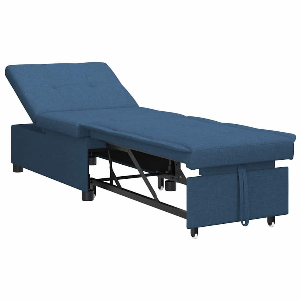 Canapé-lit escamotable Bleu 194 x 50 x 82 cm tissu