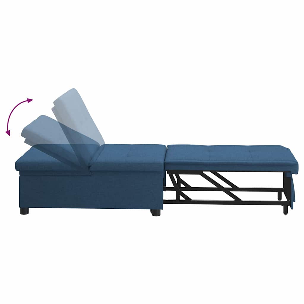 Canapé-lit escamotable Bleu 194 x 50 x 82 cm tissu