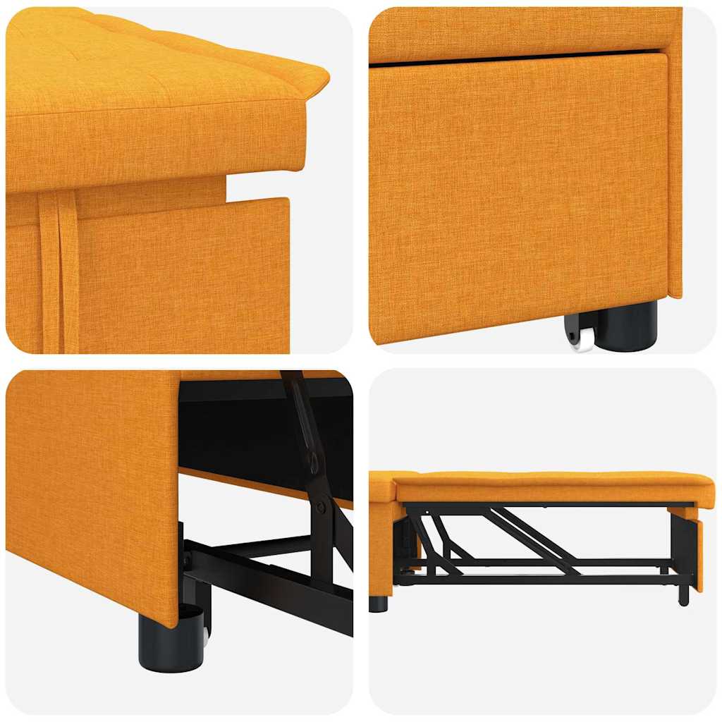 Canapé-lit escamotable Jaune foncé 194 x 50 x 82 cm tissu