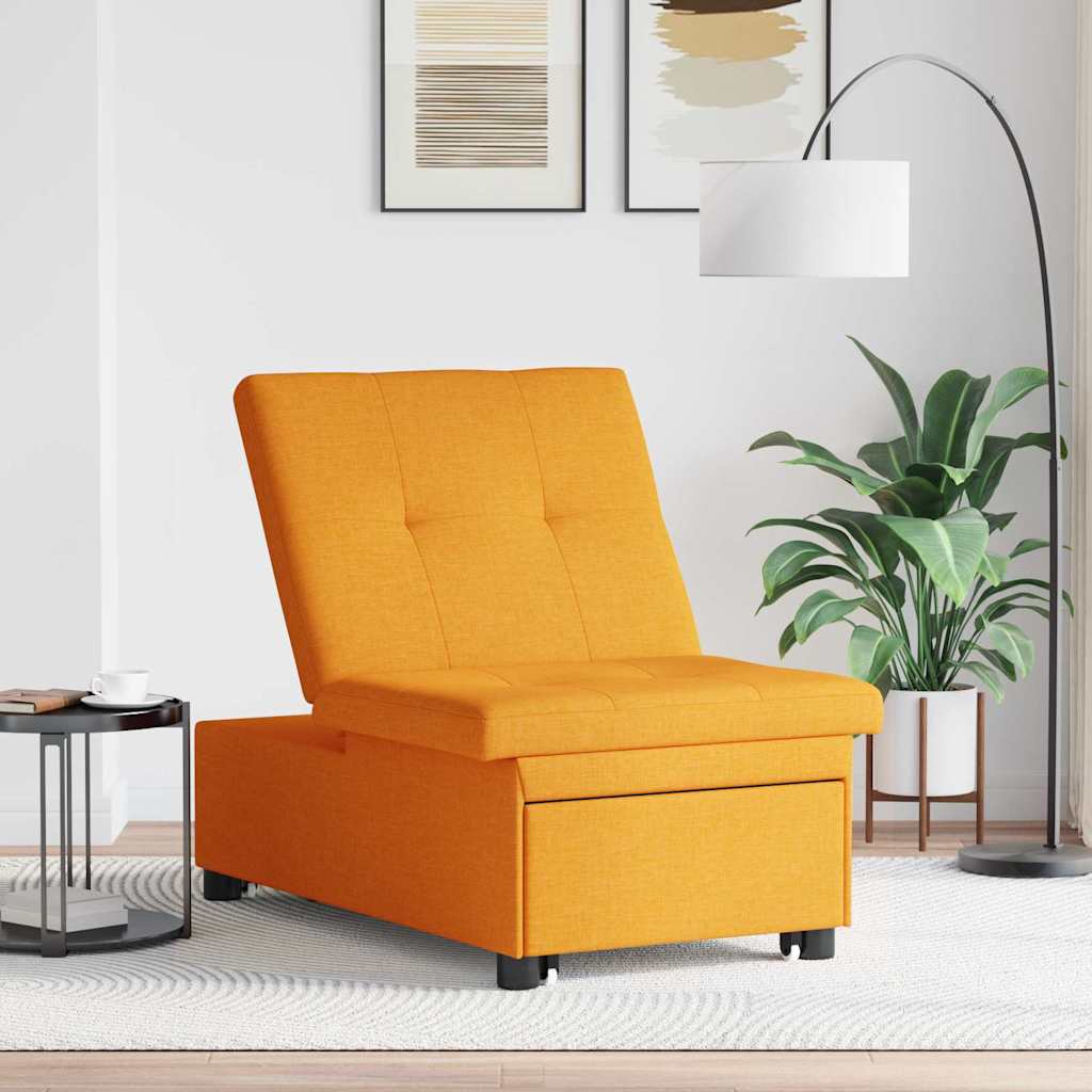 Canapé-lit escamotable Jaune foncé 194 x 50 x 82 cm tissu