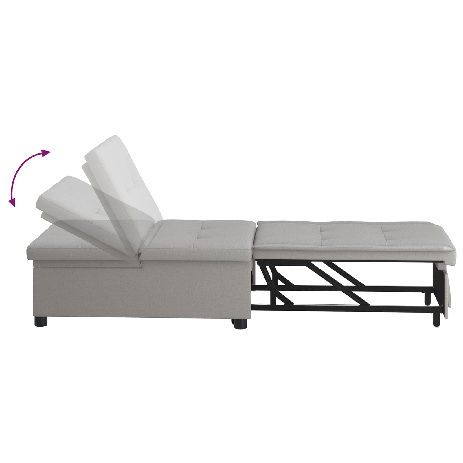 Canapé-lit escamotable Gris 194 x 50 x 82 cm tissu