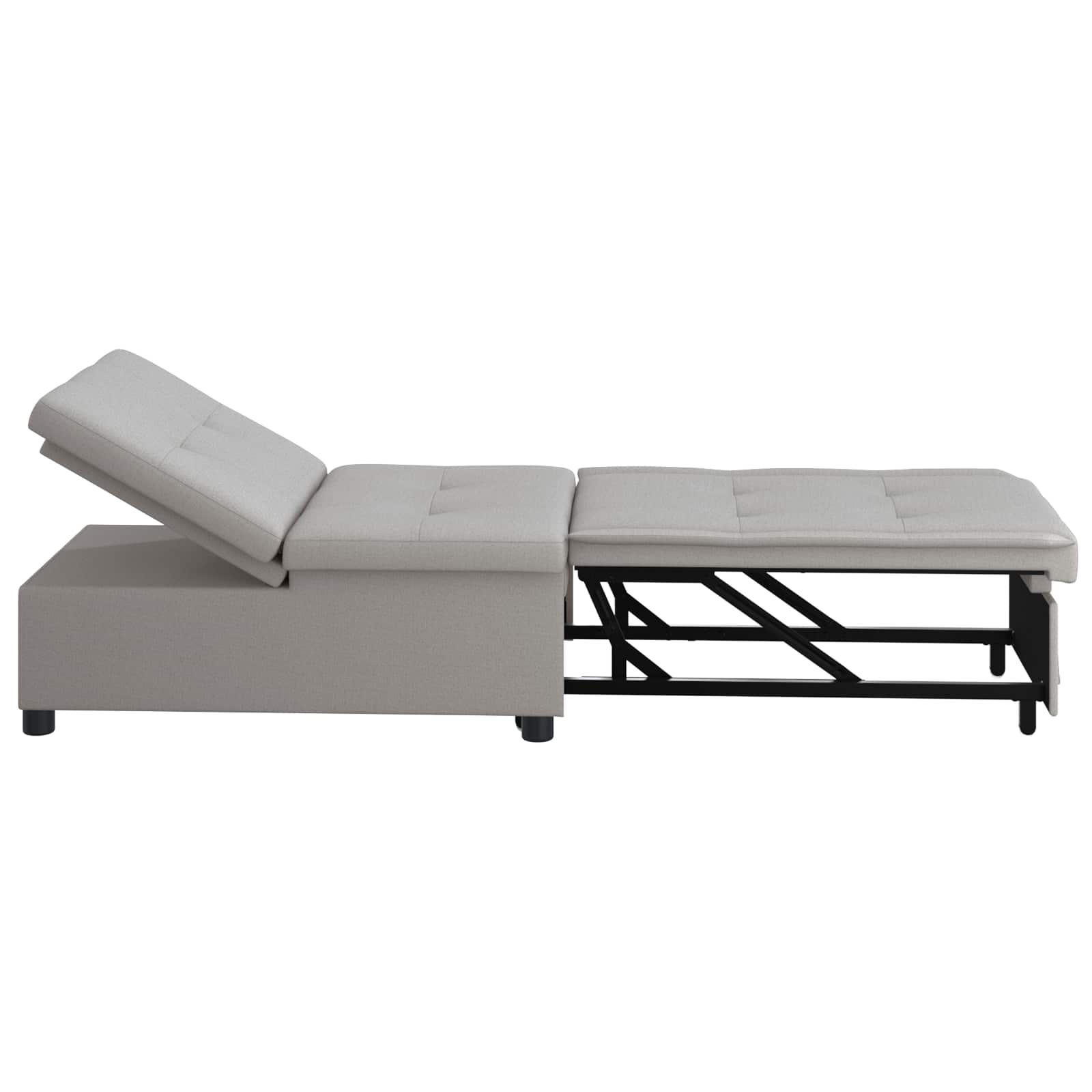 Canapé-lit escamotable Gris 194 x 50 x 82 cm tissu