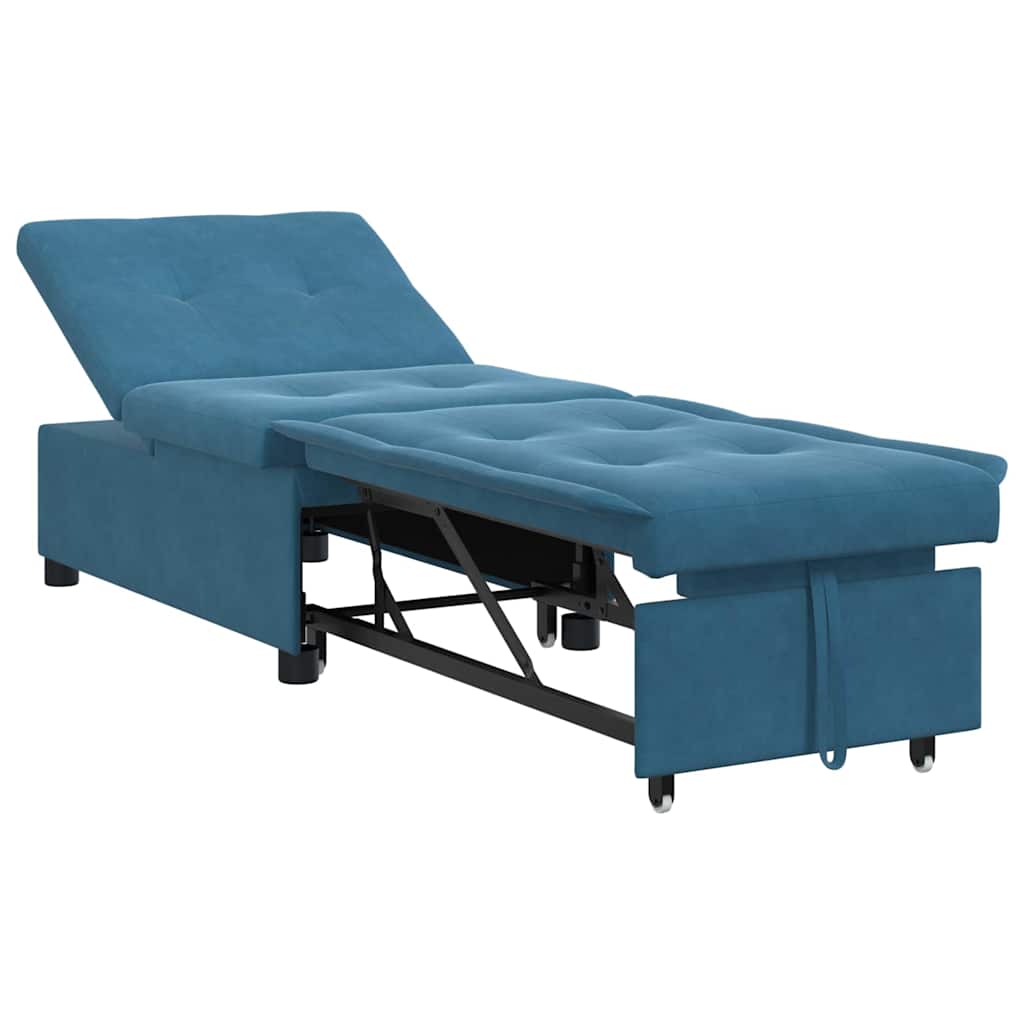 Canapé-Lit Bleu 194 x 67 x 82 cm Velours - XIOS
