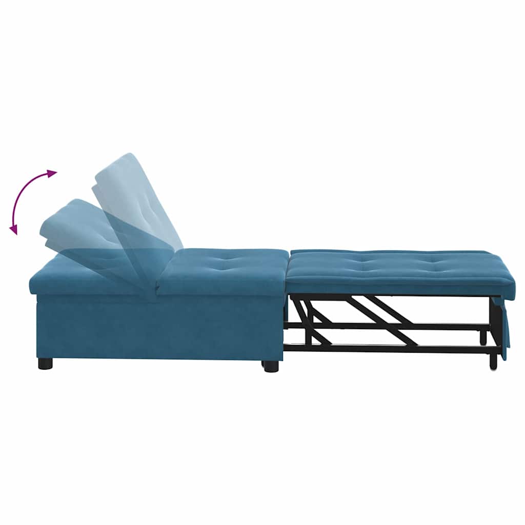 Canapé-Lit Bleu 194 x 67 x 82 cm Velours - XIOS