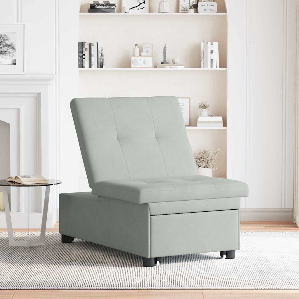 Canapé-Lit Gris clair 194 x 67 x 82 cm Velours - XIOS