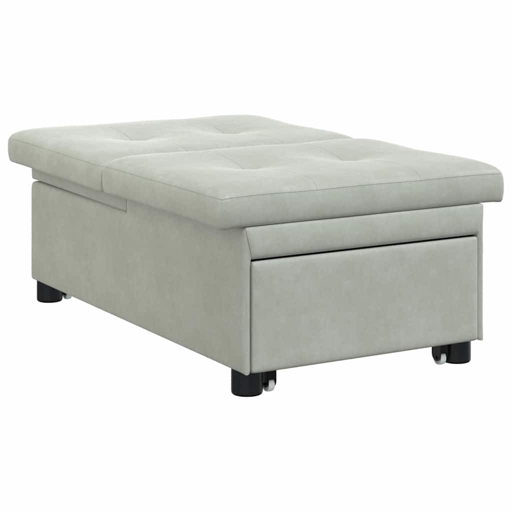 Canapé-Lit Gris clair 194 x 67 x 82 cm Velours - XIOS