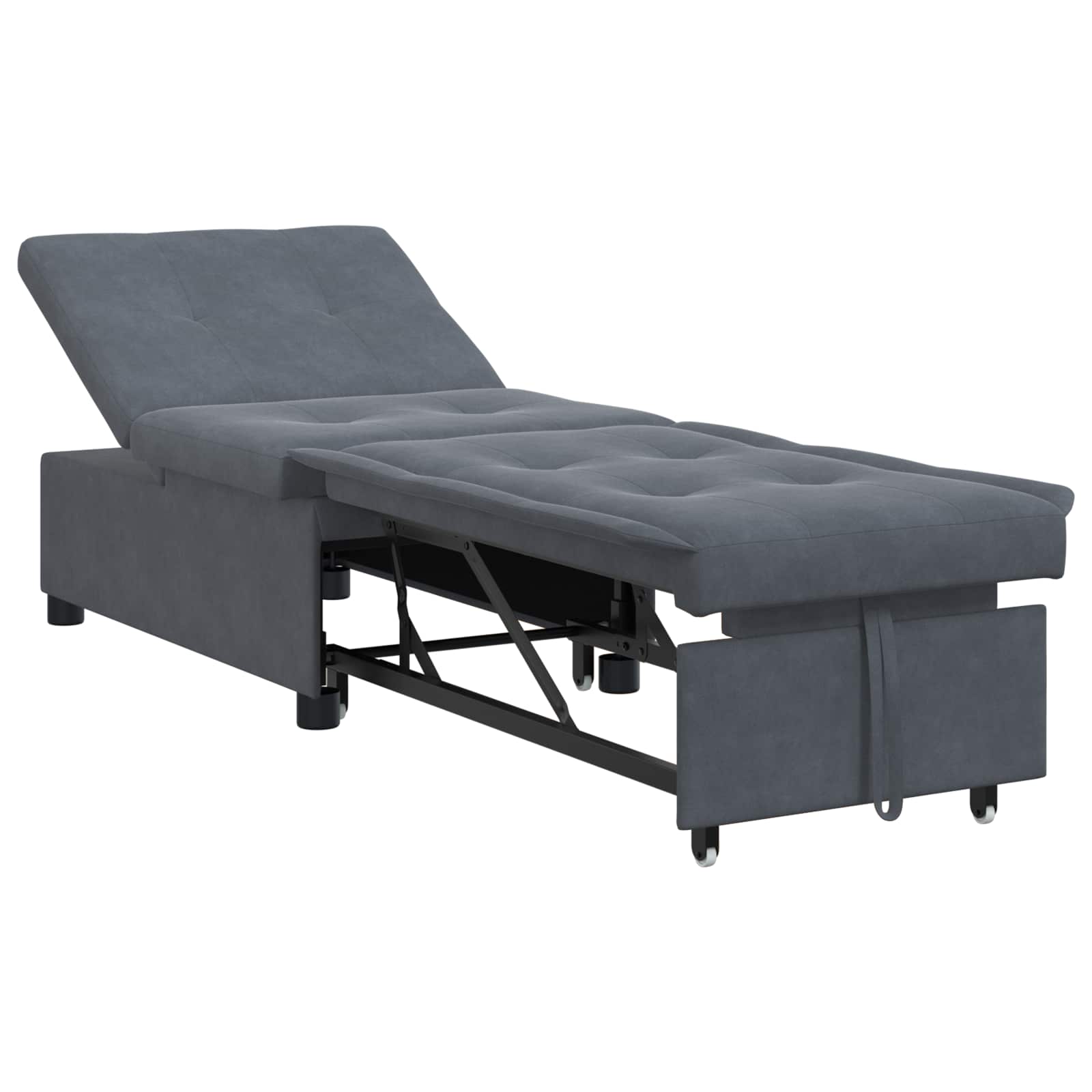 Canapé-Lit Gris foncé 194 x 67 x 82 cm Velours - XIOS
